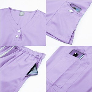 Women Scrub Set Moisture Wicking Knitted Split Uniform Hospital Workwear Size S XXL - Product Image 2