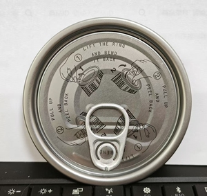 Argent Rond 214 #   (69,9 mm) Embout ouvrable facile en fer blanc avec revêtement jaune <span class=keywords><strong>pour</strong></span> emballage alimentaire en conserve - Product Image 1