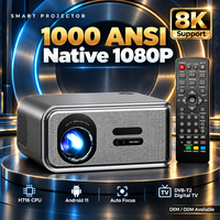 Projecteur Android 30000 Lumens 1080P Full HD 1000ANSI H716CPU Mise au point automatique DVB-T2 TV numérique Projecteurs vidéo domestiques et extérieurs OEM