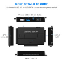 Adaptador Usb3.0 a Ide Sata, Cable externo para disco duro de 2,5 y 3,5 pulgadas, para transferencia de datos de ordenador portátil de escritorio