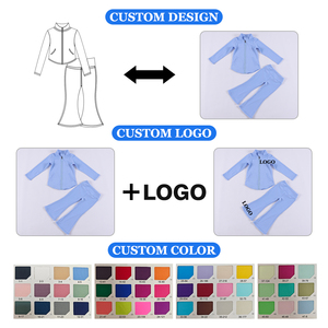 Pantalones de Yoga de Cintura Alta <span class=keywords><strong>para</strong></span> Niñas, Tejidos, con Falda Cruzada, Lazo Lateral, Pierna Ancha, Elásticos, Suaves, Logotipo Personalizado, MOQ Bajo, Envío Rápido, OEM - Product Image 4