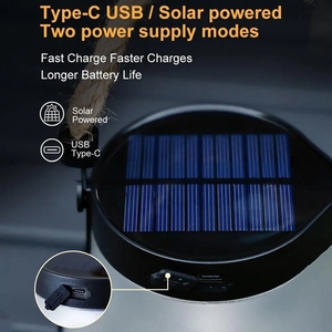 Lanterna Solare Ricaricabile USB con Luce LED, 22 LED Effetto Fiamma, Lampada Impermeabile da Appendere o da Tavolo per Campeggio e Tende - Product Image 2