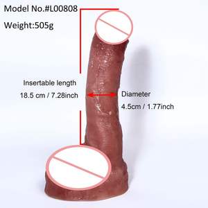 突き刺す7.28インチファッション女性の大人のおもちゃシリコン巨大でリアルな大きな吸盤ディルド女性のオナニーのための大人の製品 - Product Image 2
