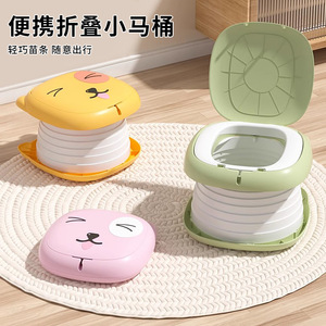 Childrens Potty Portable Folding With Trash Bag Slot For Toddlers 2 4 Years PP Material <b>Large</b> Square Type - Product Image 3
