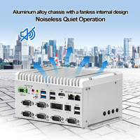 Mini PC CWWKIPC sin ventilador J6412, 2 puertos Gigabit LAN, 6 puertos RS232/RS485/RS422 COM, 6 puertos USB, montaje en carril DIN, GPIO, computadora industrial integrada.