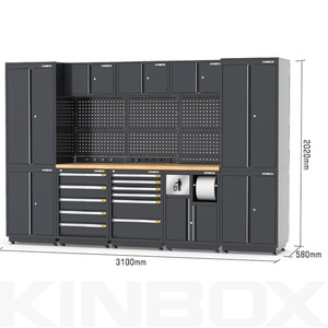 Kinbox - Caja <span class=keywords><strong>de</strong></span> Herramientas Resistente <span class=keywords><strong>de</strong></span> 23 Piezas, Armario <span class=keywords><strong>de</strong></span> Almacenamiento para Garaje, Bancos <span class=keywords><strong>de</strong></span> <span class=keywords><strong>Trabajo</strong></span> Metálicos para Espacio <span class=keywords><strong>de</strong></span> <span class=keywords><strong>Trabajo</strong></span> Industrial - Product Image 2