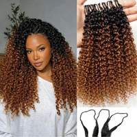 Proveedor de Extensiones de Cabello Humano con Nudos Invisibles, Rizado, con Pluma, Ombre T30, Cutícula Alineada, Sin Nudos, Estilo Boho