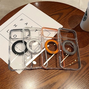เคสโทรศัพท์แม่เหล็กใสกันกระแทกสำหรับ iPhone 13 14 15 16 PRO MAX พร้อมขาตั้งหมุนห่วงโลหะ - Product Image 6