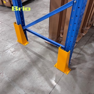 Poteaux d'angle de protection en <span class=keywords><strong>acier</strong></span> BRIO pour rayonnages, hauteur 400 mm, usage atelier/entrepôt/supermarché, épaisseur 5 mm, jaune - Product Image 2