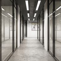 Flexsapce New Modern Office Partition Wall Environment Wooden and Glass Partition Wall Swing or Sliding Door Options