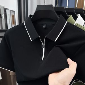 Chemise Homme Tricotée Unie à Manches Courtes, Coupe Ample, Col Revers Rétro Haut de Gamme, Personnalisable avec Logo Brodé ou Imprimé OEM - Product Image 5