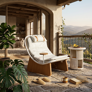 Table d'appoint Meiqi en aluminium durable pour chaise longue d'extérieur, idéale pour <span class=keywords><strong>piscine</strong></span>, parc, jardin, balcon, chaise de loisirs inclinable - Product Image 6