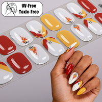 Autocollants pour ongles de qualité salon, effet 3D brillant, thème Coupe du Monde de Football, sans lampe UV, bandes adhésives pour ongles en gel sans UV