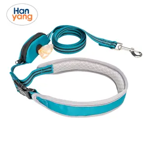 Nylon Dog Leash com Shit Bag Custom Pet Reflective Webbing Leash Poo Bag Holder Factory