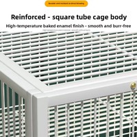 Villa pour oiseaux multi-niveaux en métal avec fermeture à bouton et ceinture, cage d'élevage spacieuse en tube carré de fil de fer