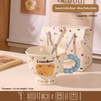 Ensemble de tasses en céramique personnalisables Lelyi, mignonnes, avec boîte cadeau, tasse à eau de bureau élégante, cadeau d'anniversaire avec un design d'ours et de cœur