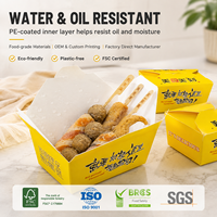 Boîte d'emballage alimentaire en papier kraft résistant à la graisse, fabriquée à partir de matériaux recyclés biodégradables, avec laminage mat, pour les plats à emporter des restaurants, personnalisable