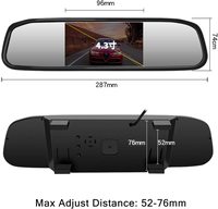Harga Pabrik Murah Kaca Spion Mobil Dengan Monitor Kamera Mobil TFT 4.3 Inci, Peredupan Otomatis, Braket Dapat Diganti untuk Kebanyakan Mobil.