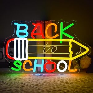 Back To School neon <b>sign</b> LED indoor hanging ambient light shop <b>sign</b> wall decoration light entrance indicator light luminous <b>sign</b> - Product Image 1