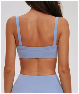 Custom Sustainable Recycled Spandex Brushed 4-Way <b>Stretch</b> Gym Fitness Yoga <b>Bra</b> Top Breathable Sweat-Wicking Padded Sports <b>Bra</b> - Product Image 3