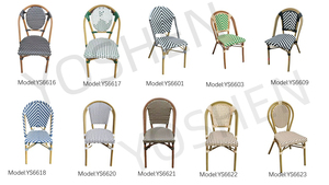 Chaise de jardin en osier et rotin, nouveau, en plastique, <span class=keywords><strong>look</strong></span> de bambou, chaise de café d'extérieur, pour café et café - Product Image 5