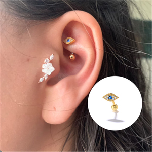 ROXI Pendientes de Plata de Ley 925 con Ojo de Diablo Curvado, Pendientes Versátiles con Personalidad - Product Image 5