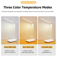 Lampe de Chevet et de Bureau LED Moderne Minimaliste, Contrôle Tactile, Intensité Variable, pour Espaces de Travail, Abat-Jour Blanc, Alimentation DC