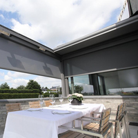 Système de pergola rétractable automatique écologique moderne pour extérieur, mirador de jardin, étanche, en aluminium motorisé à lames orientables
