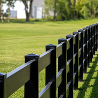 Clôture de ranch en PVC noir à 3 rails, résistante aux intempéries, pour ferme, pâturage, enclos pour bétail et propriété agricole