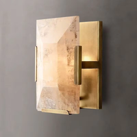 Applique murale en marbre naturel espagnol pour villa et hôtel d'Amérique du Nord, idéale pour éclairage décoratif de mur de fond, escalier, chambre et chevet