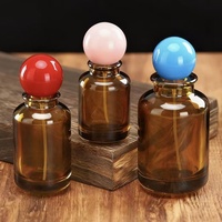 Grosir Amber coklat 30ml 50ml 100ml semprotan bulat mewah pompa silinder semprot botol parfum kaca