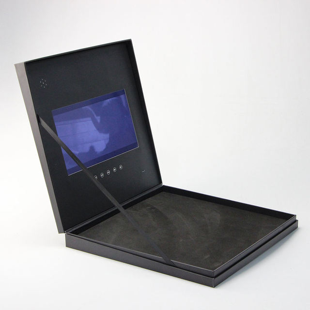 Slim Video Presentation Box with LCD Screen Custom Rigid Magnetic Packaging for Brand Promotion and PR Campaigns
