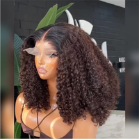 Pelucas de Cabello Humano Rizado Italiano 5x5 360 13x4, Pelucas Rizadas Pixie de Densidad Completa SDD, Venta al por Mayor de Fábrica, Pelucas Baratas para Mujeres Negras