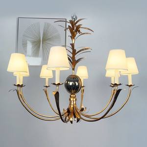 Lámpara de Techo de Hierro de Diseño de Lujo, Hecha a Mano, con Tela Única, para Sala de Estar, Restaurante, Estilo Postmoderno - Product Image 1