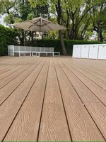 Plancher de terrasse en composite WPC, carré, pour jardin extérieur, anti-UV, imperméable, antidérapant, avec gaufrage 3D profond, imitation teck creux