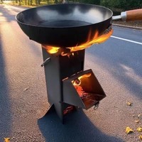 Barbecue portable détachable, réchaud fusée, poêle à bois d'extérieur, allume-feu, grilles BBQ pliables pour le camping et l'alpinisme