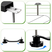 Kit de fixation universel pour auvent de toit à rainures en T, en aluminium, avec système de serrage rapide et boutons étoile, pour SUV 4x4, tente et auvent quatre saisons