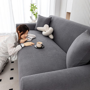 Housse de protection tricotée personnalisée en élasthanne élastique en jacquard uni extensible housse de canapé 3 places housse de canapé - Product Image 6