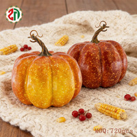 Ornement de citrouille rond artificiel en paillettes dorées artificielles fait à la main pour Halloween, décoration de table de fête de Thanksgiving, cadeau