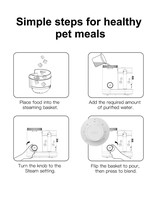 Accessoires pour animaux de compagnie 2 en 1, appareil pour préparer de la nourriture fraîche pour animaux de compagnie, cuiseur vapeur et mixeur pour préparer de la nourriture maison pour chiens et chats avec minuterie