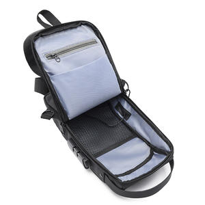 Men's Stylish Anti-Theft Crossbody <b>Bag</b> with Combination Lock Convenient for Travel Fashion Zipper Closure Casual Wear - Product Image 2