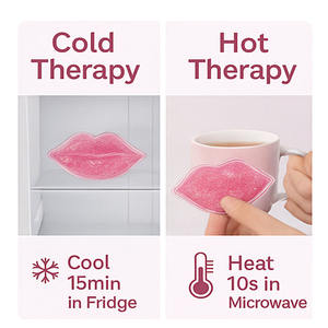 Многоразовый гелевый компресс Yimiu в форме губ, розовый, с блестками, для горячего и холодного применения, для снятия боли - Product Image 3