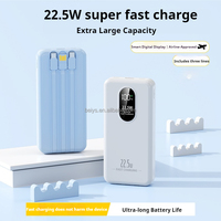 Meilleure vente Nouvelle banque d'alimentation portable 20000mAh avec affichage numérique Type-C 22.5W Câble USB intégré à trois fils pour une charge rapide