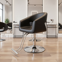 Fauteuil de Barbier en Acier Inoxydable en Gros avec Accoudoirs Rotatifs, Design Moderne Personnalisable, Base Métallique et Repose-Pieds en Métal pour Coiffeur