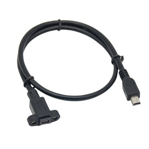 Cable de extensión mini USB macho a hembra de 17 mm con orificios para tornillos para una conexión segura, cable de datos - Product Image 3