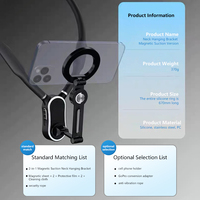 Kenke Support portable pour selfie pour téléphone portable Support en silicone pour sangle de cou pour Iphone Support magnétique sûr pour téléphone Support magnétique pour le cou