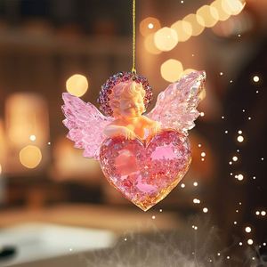 2025 Angel Acrylic Car Rearview Mirror Pendant Beautiful Elf Good Luck Bag Pendant Acrylic <b>Keychain</b> Valentine's Day Gift - Product Image 4