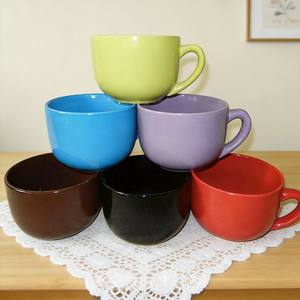 Fabricants de tasses à soupe en porcelaine blanche, tasses à soupe bon marché avec poignée, tasses à café en porcelaine blanche unie - Product Image 2