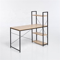 Bureau de direction moderne de haute technologie avec cadre en métal et étagère réversible, table d'étude et poste de travail