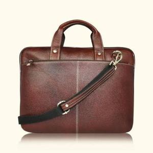 Sac pour ordinateur portable en cuir véritable avec section rembourrée pour ordinateur, ouverture à fermeture éclair sécurisée, design de poignée classique, étui de transport professionnel - Product Image 4